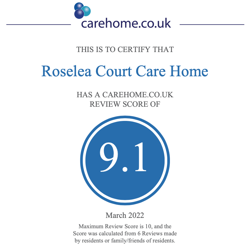 9.1 Roselea Court Carehome.oc.uk Rating