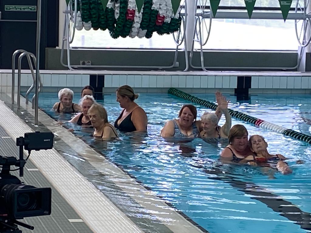 Residents & Staff at Swimming Pool