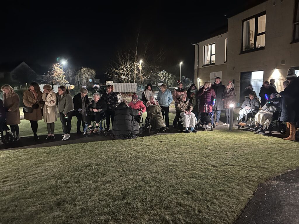 Residents Looking at Christmas Lights