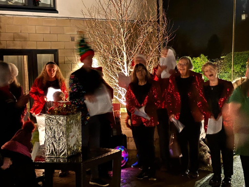 Christmas light switch on at Roselea Court Care Home