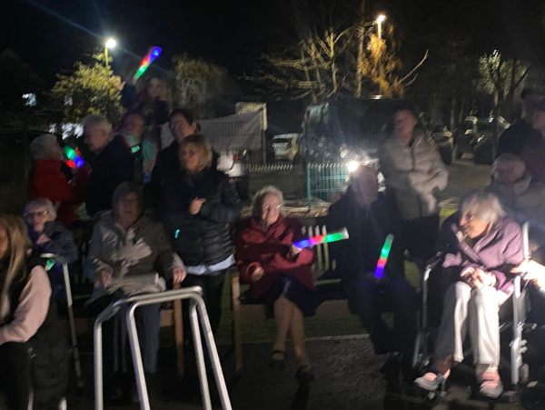 Christmas light switch on at Roselea Court Care Home